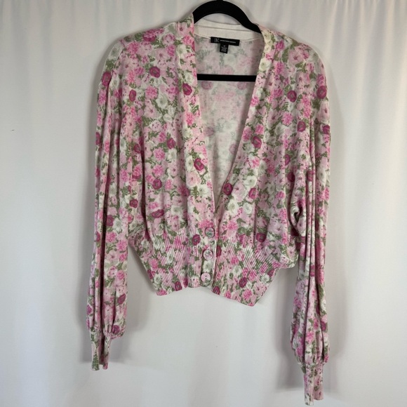 INC International Concepts Pink floral print Knit Top Size: M - Picture 4 of 16